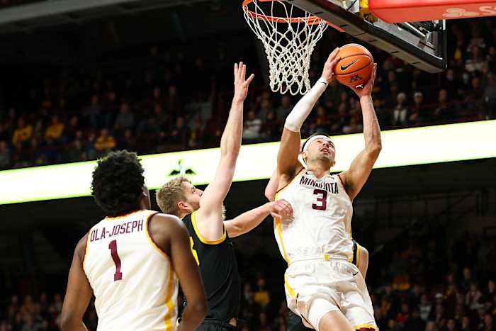Dawson Garcia gets to the rim and shoots